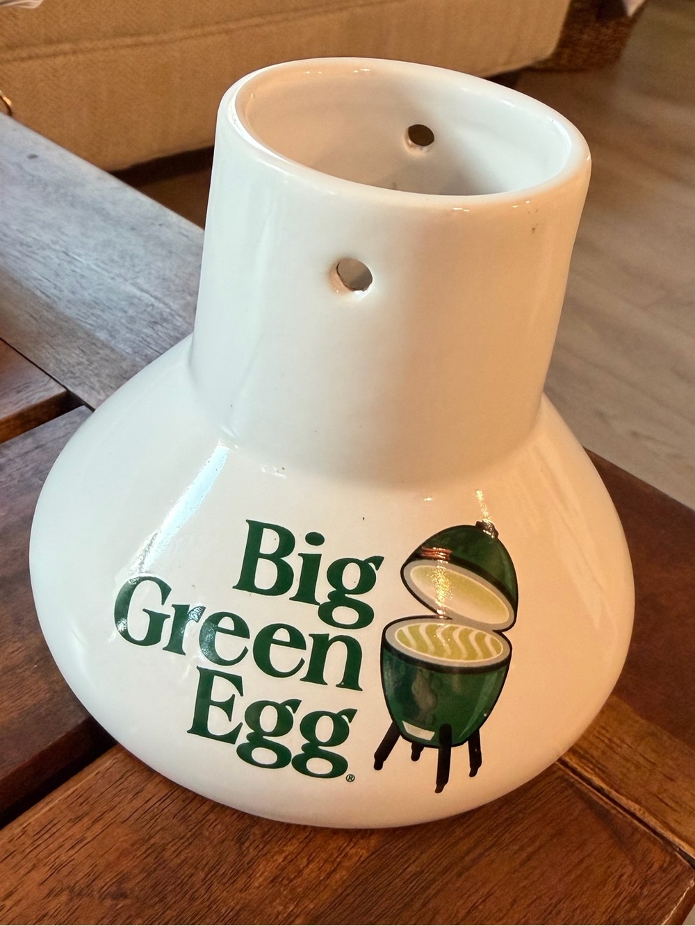 Big Green Egg Ceramic Vertical Poultry Roaster for whole chickens or turkeys